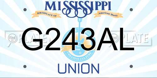 G243AL Mississippi License Plate