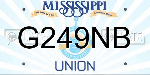 G249NB Mississippi License Plate