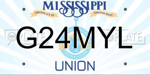G24MYL Mississippi License Plate