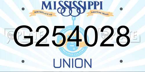 G254028 Mississippi License Plate