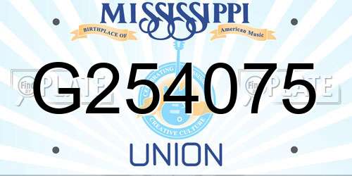 G254075 Mississippi License Plate
