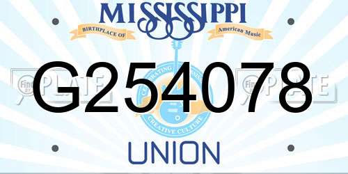 G254078 Mississippi License Plate
