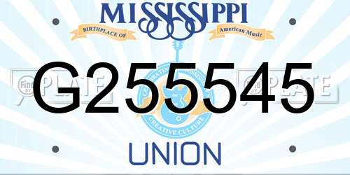 G255545 Mississippi License Plate