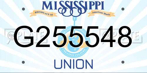 G255548 Mississippi License Plate