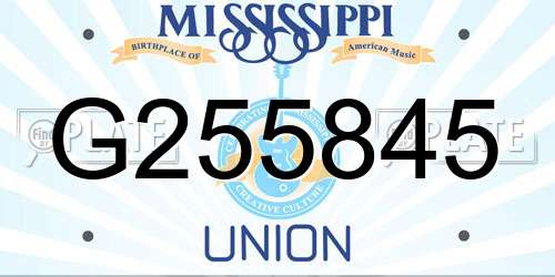 G255845 Mississippi License Plate
