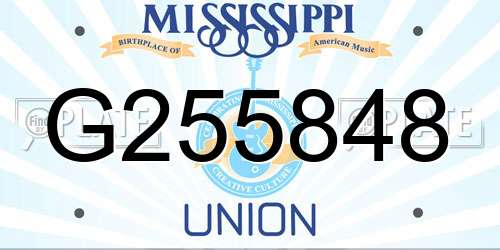 G255848 Mississippi License Plate