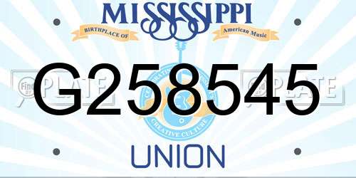 G258545 Mississippi License Plate