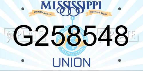 G258548 Mississippi License Plate