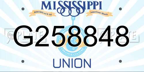G258848 Mississippi License Plate
