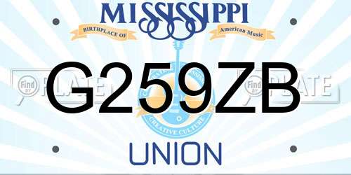 G259ZB Mississippi License Plate