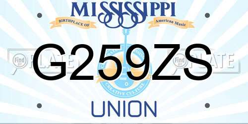 G259ZS Mississippi License Plate
