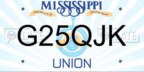 G25QJK Mississippi License Plate