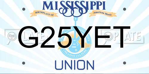 G25YET Mississippi License Plate