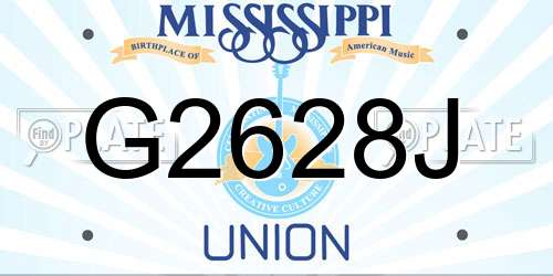 G2628J Mississippi License Plate