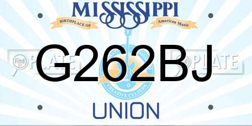 G262BJ Mississippi License Plate