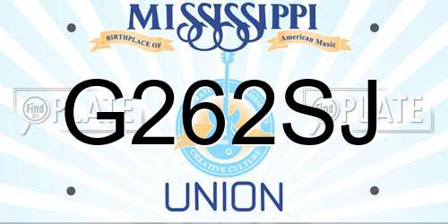 G262SJ Mississippi License Plate