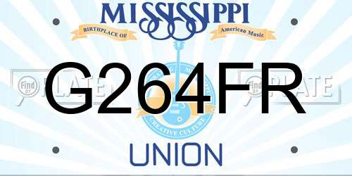 G264FR Mississippi License Plate