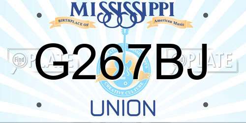 G267BJ Mississippi License Plate