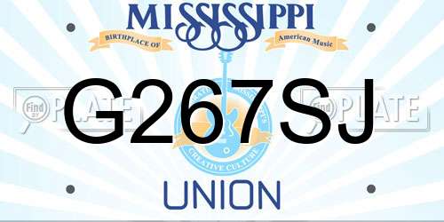 G267SJ Mississippi License Plate