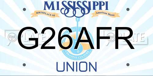 G26AFR Mississippi License Plate