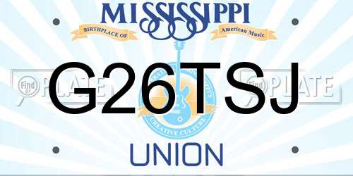 G26TSJ Mississippi License Plate