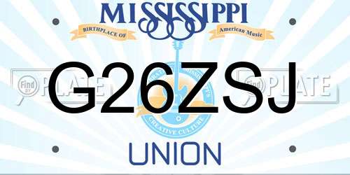 G26ZSJ Mississippi License Plate