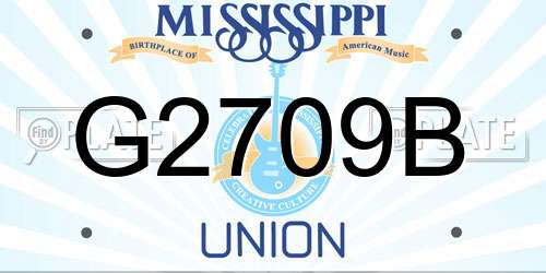 G2709B Mississippi License Plate