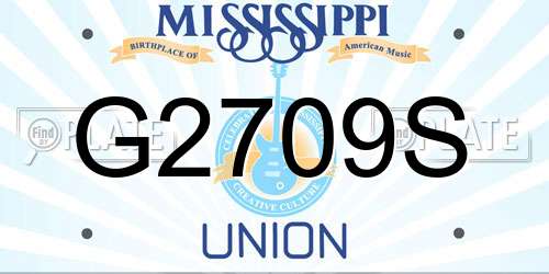 G2709S Mississippi License Plate