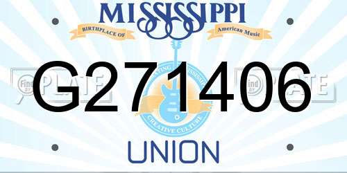 G271406 Mississippi License Plate