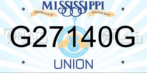 G27140G Mississippi License Plate