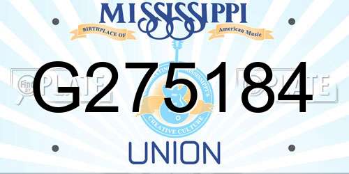 G275184 Mississippi License Plate