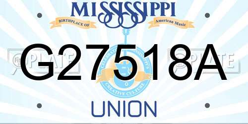 G27518A Mississippi License Plate