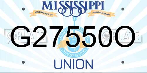 G27550O Mississippi License Plate