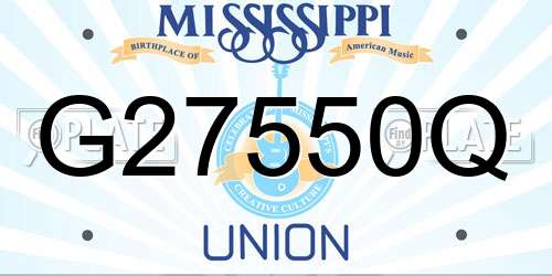 G27550Q Mississippi License Plate