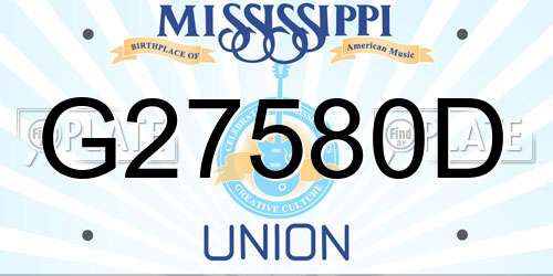 G27580D Mississippi License Plate