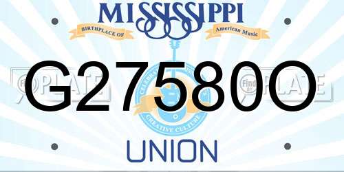 G27580O Mississippi License Plate