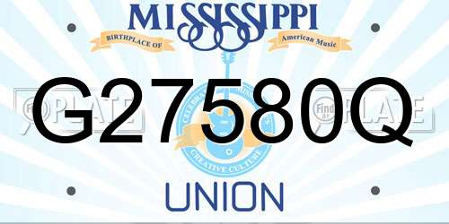 G27580Q Mississippi License Plate