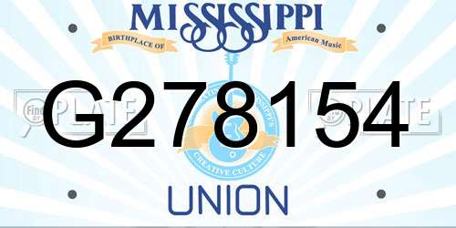 G278154 Mississippi License Plate