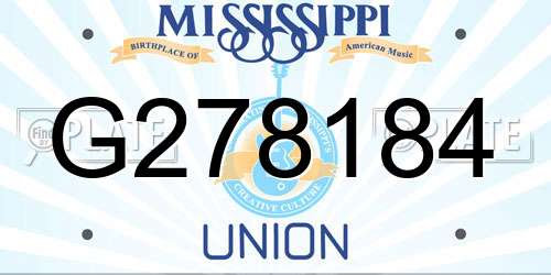 G278184 Mississippi License Plate
