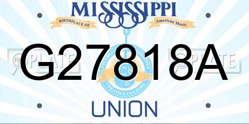 G27818A Mississippi License Plate