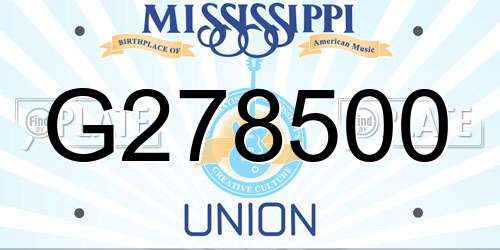 G278500 Mississippi License Plate