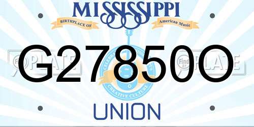G27850O Mississippi License Plate