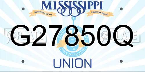 G27850Q Mississippi License Plate