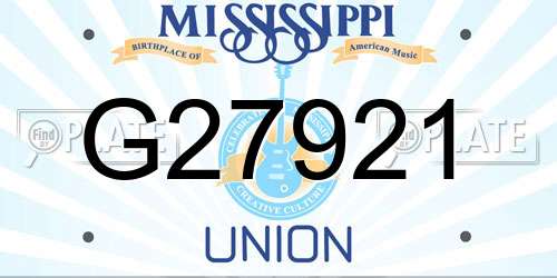 G27921 Mississippi License Plate