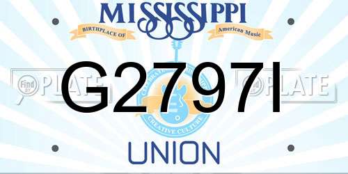 G2797I Mississippi License Plate