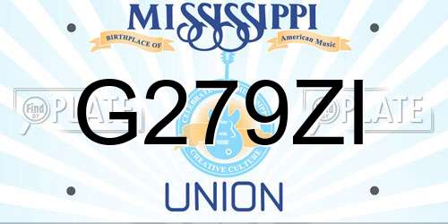 G279ZI Mississippi License Plate