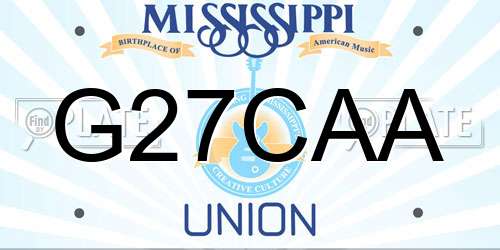 G27CAA Mississippi License Plate