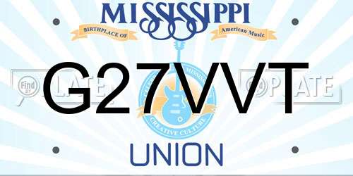 G27VVT Mississippi License Plate