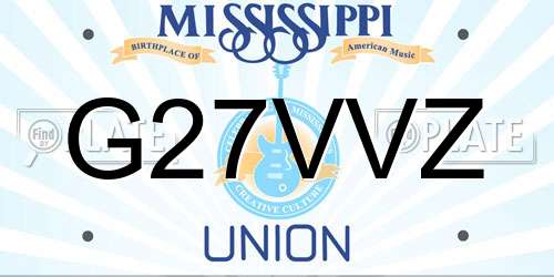 G27VVZ Mississippi License Plate