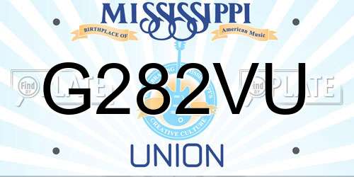 G282VU Mississippi License Plate